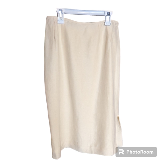 Kasper & Company ASL Designer Career Skirt Womens Sz 8 Off White Lined Zip Up - Picture 9 of 9